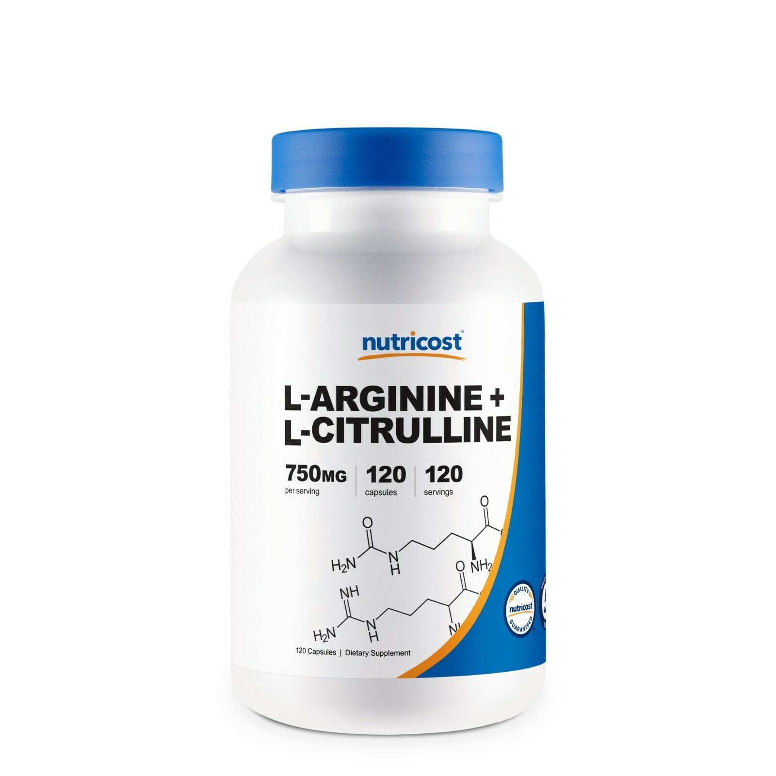 Nutricost L-arginine L-citrulline Complex 750mg, 120 Capsules - Non-gmo