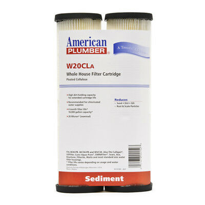 American Plumber W20cla 20 Micron Standard 10 X 2.5 Sediment Filter (2 Pack)