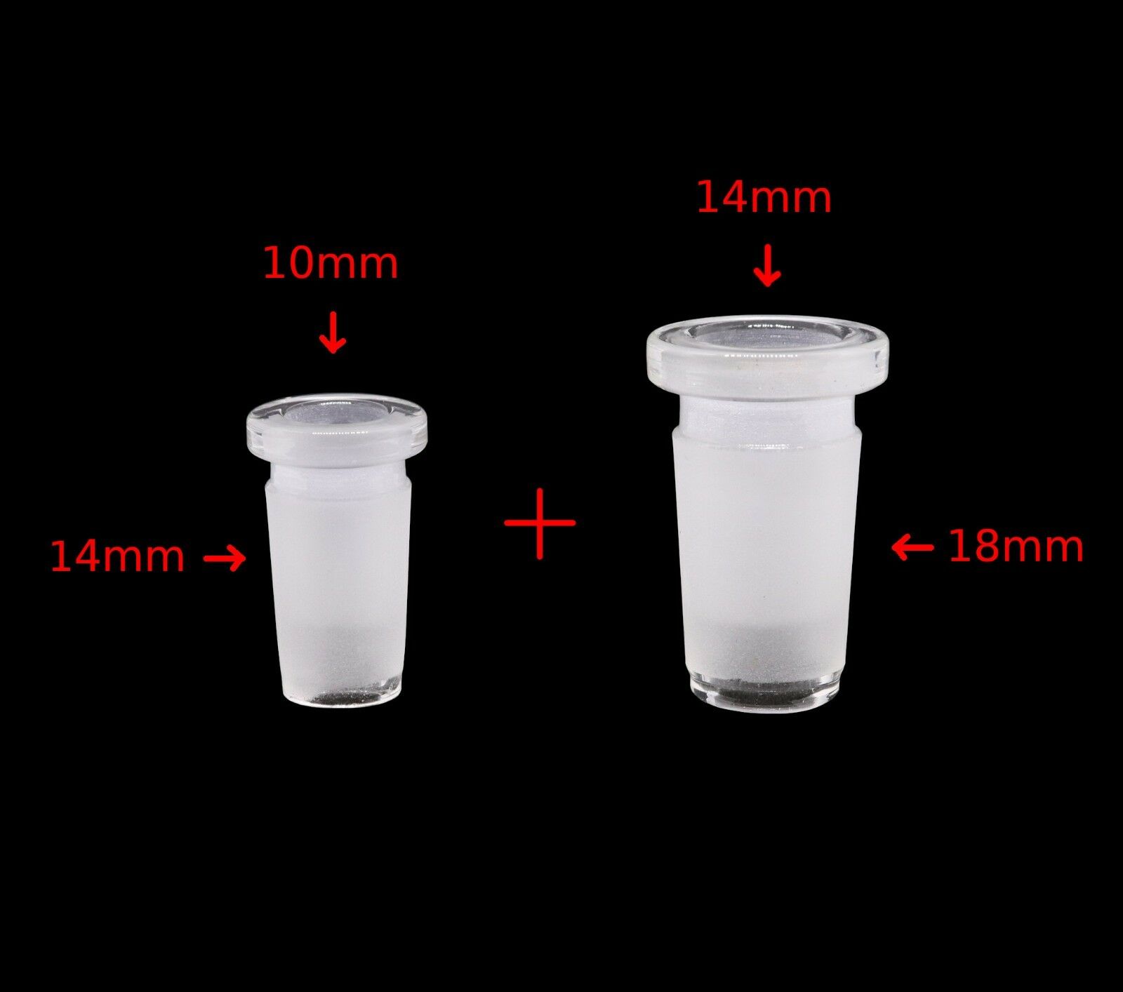 18mm Male To 14mm Female + 14mm Male To 10mm Female | Glass Expander Reducer