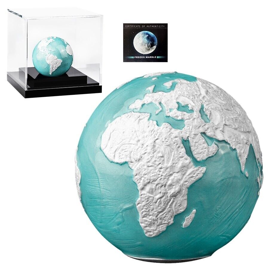 Sale Price - 2023 3 Oz Silver Blue Marble Frozen Planet Earth Spherical Coin