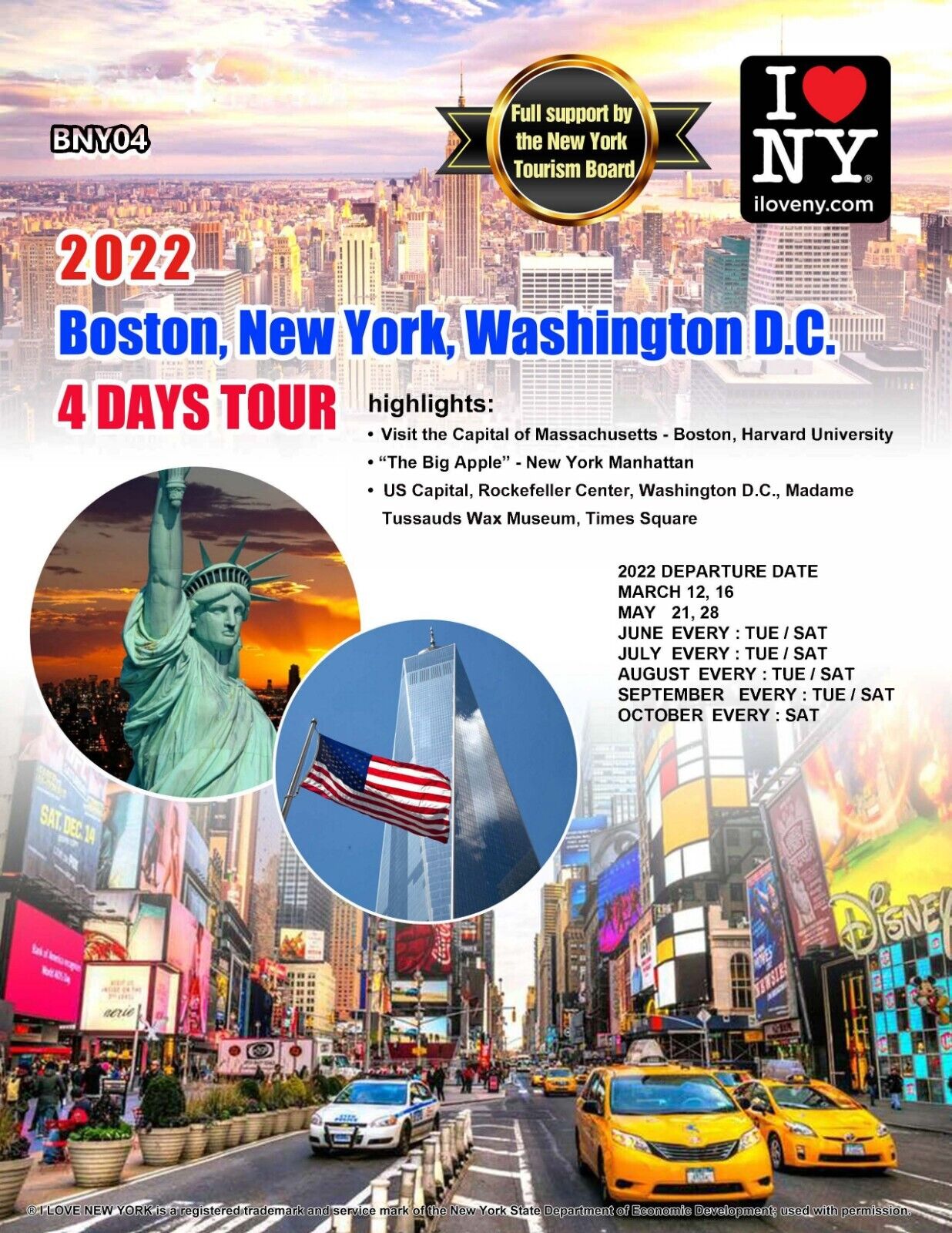 Boston, New York, Washington D.c. 4 Days Tour