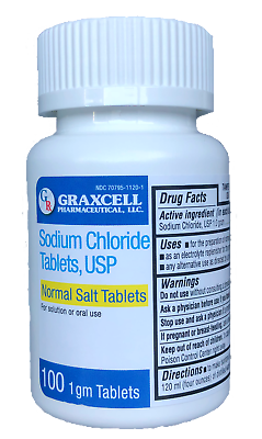 Sodium Chloride Usp Normal Salt Tablets 1 Gm - 100 Count